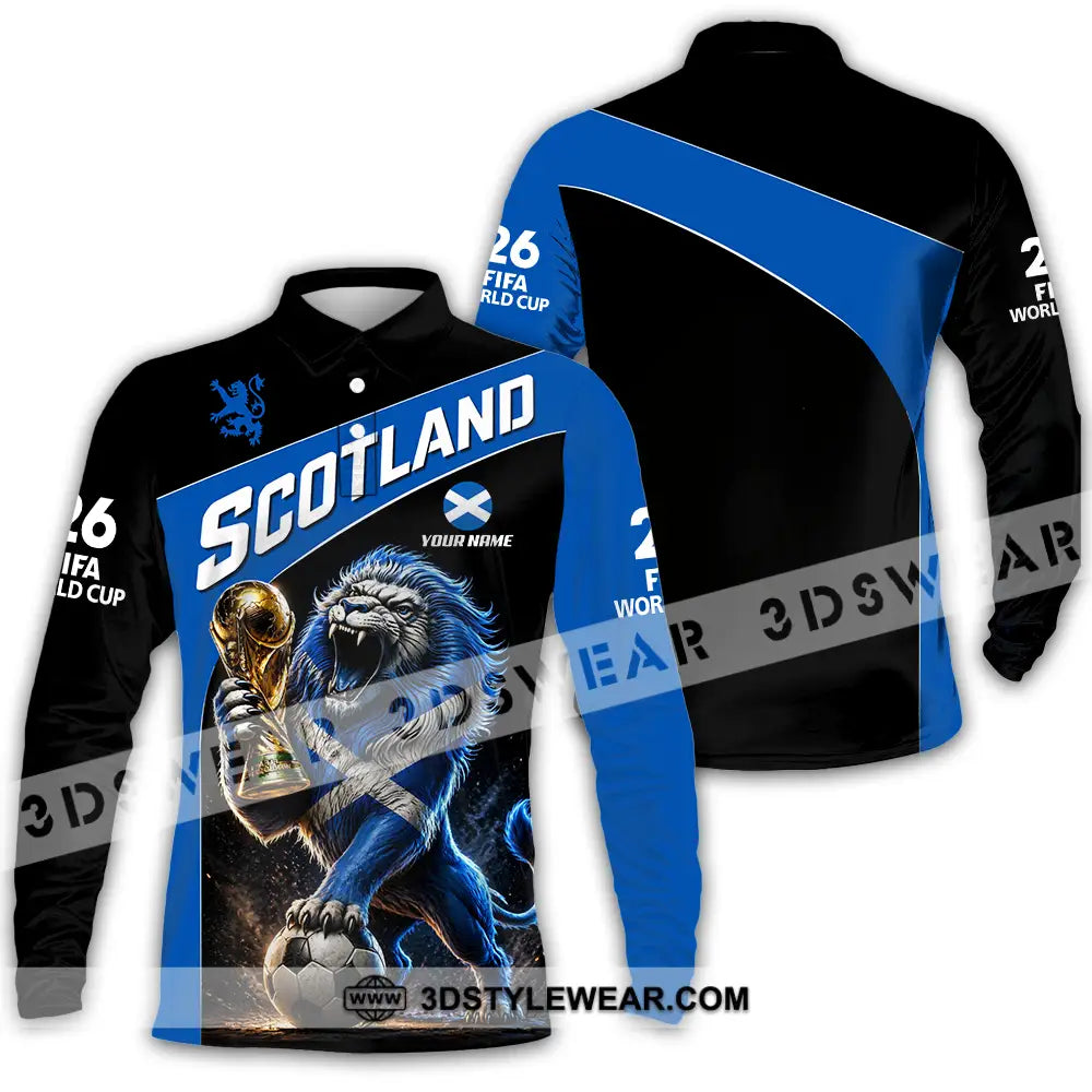 Unisex Shirt - Custom Scotland World Cup 2026 3D Shirt - Long Sleeve Polo / S - T-shirt