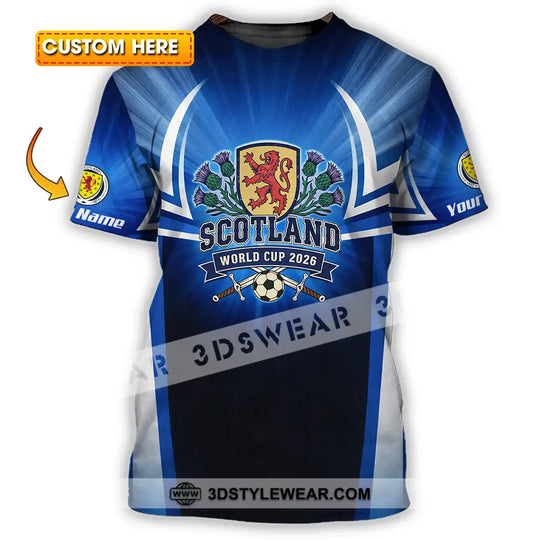 Unisex Shirt - Custom Scotland World Cup 2026 3D Shirt style option 1