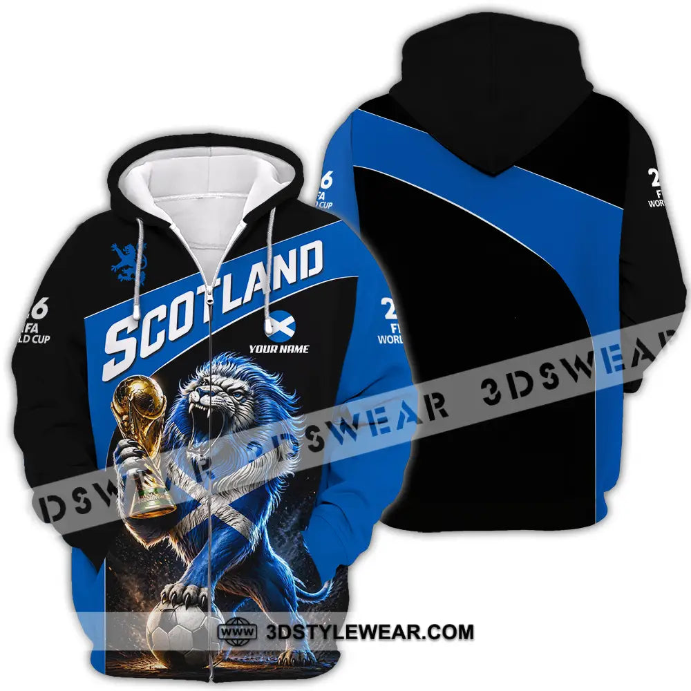 Unisex Shirt - Custom Scotland World Cup 2026 3D Shirt - Zipper Hoodie / S - T-shirt