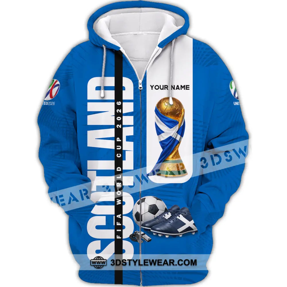 Unisex Shirt - Custom Scotland World Cup 2026 3D Shirt - Zipper Hoodie / S - T-shirt