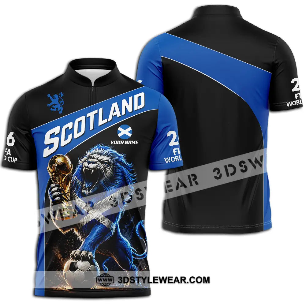 Unisex Shirt - Custom Scotland World Cup 2026 3D Shirt - Zipper Polo Shirt / S - T-shirt