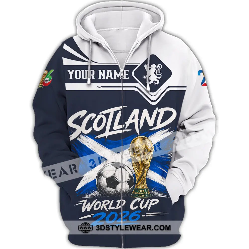 Unisex Shirt - Custom Scotland World Cup 2026 Shirt - Zipper Hoodie / S - T-shirt