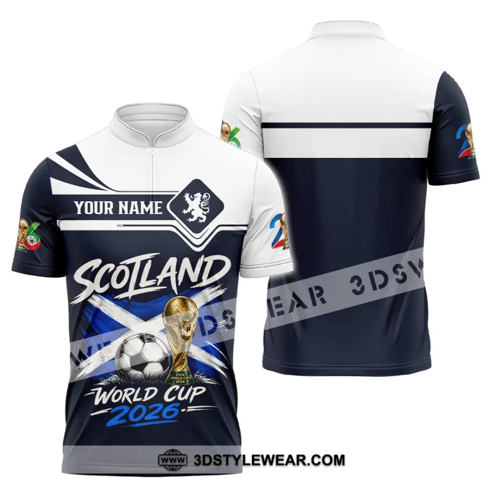 Unisex Shirt - Custom Scotland World Cup 2026 Shirt - Zipper Polo Shirt / S - T-shirt