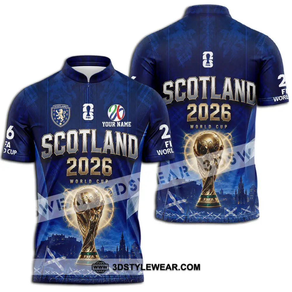 Unisex Shirt - Custom Scotland World Cup 2026 Shirt - Zipper Polo Shirt / S - T-shirt