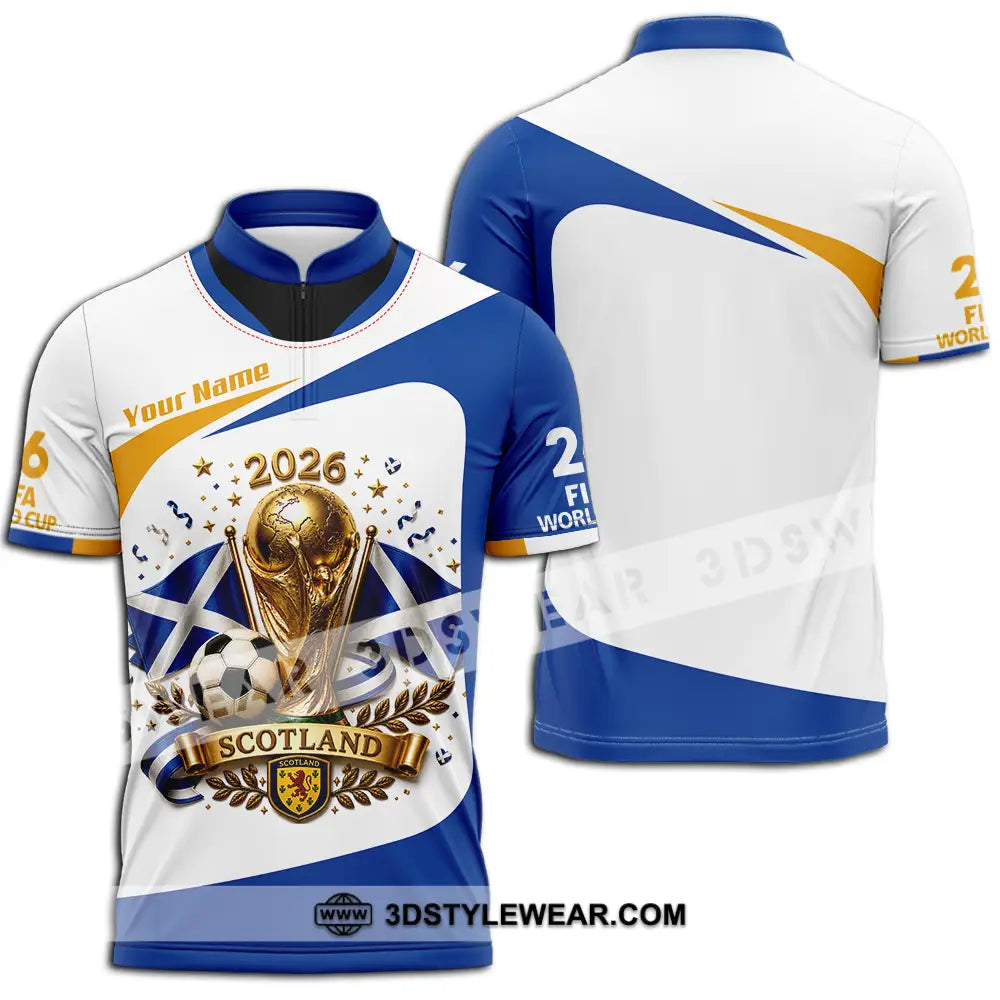 Unisex Shirt - Custom Scotland World Cup 2026 Shirt - Zipper Polo Shirt / S - T-shirt