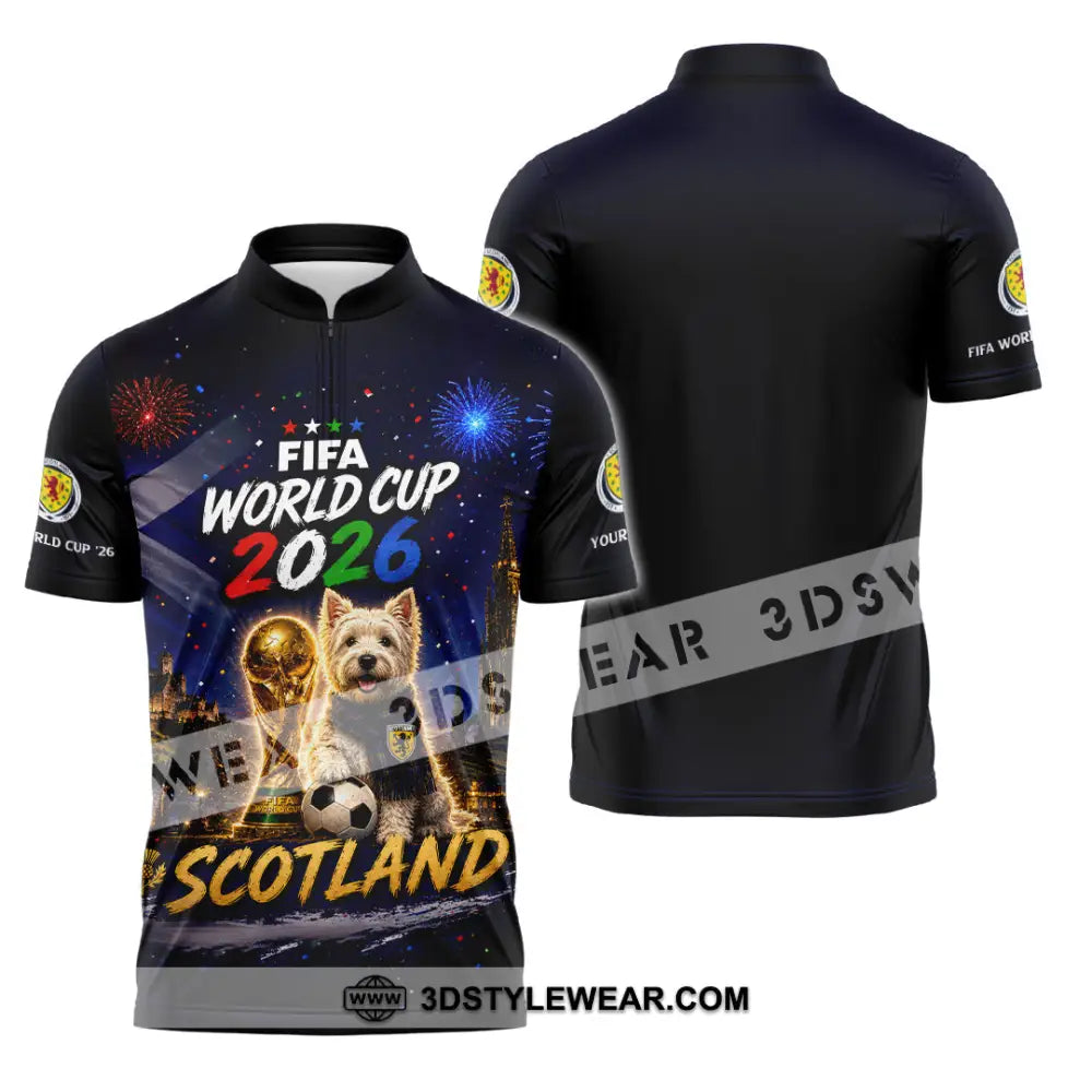 Unisex Shirt - Custom Scotland World Cup 2026 Shirt - Zipper Polo Shirt / S - T-shirt