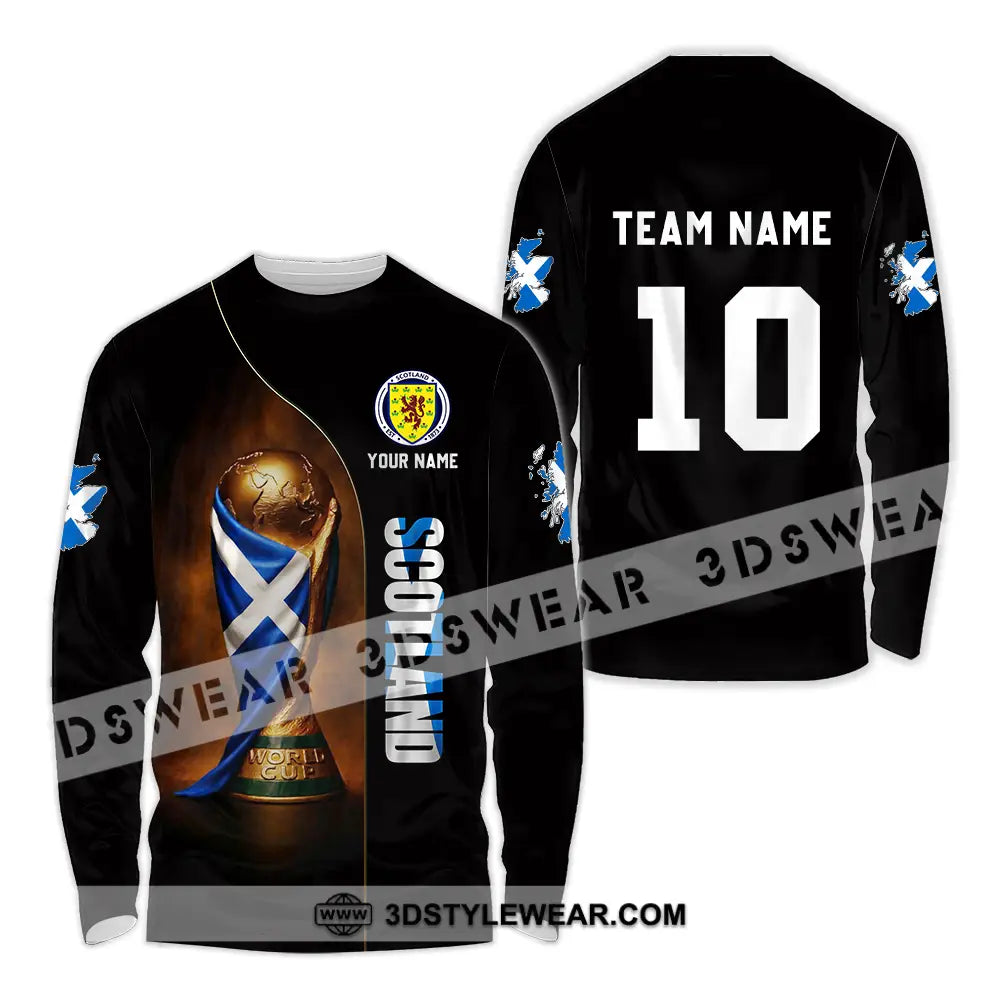 Unisex Shirt - Custom Scotland World Cup 3D Shirt Long Sleeve Shirt / S T-shirt