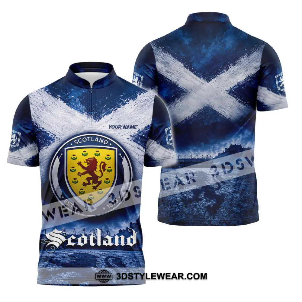 Unisex Shirt - Custom Scotland Shirt - Zipper Polo Shirt / S - T-shirt