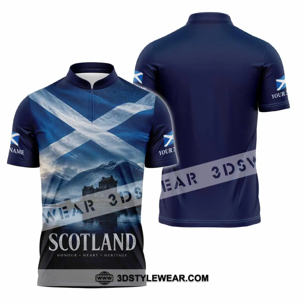 Unisex Shirt - Custom Scotland Shirt - Zipper Polo Shirt / S - T-shirt