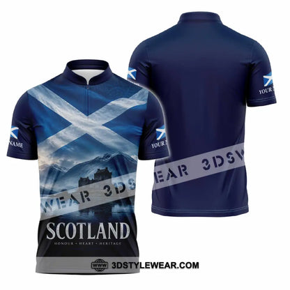 Unisex Shirt - Custom Scotland Shirt - Zipper Polo Shirt / S - T-shirt