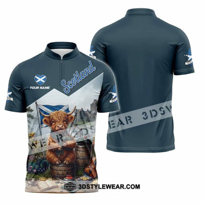 Unisex Shirt - Custom Scotland Shirt - Zipper Polo Shirt / S - T-shirt