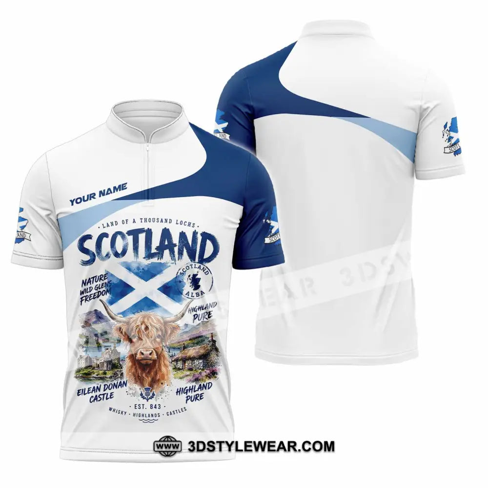 Unisex Shirt - Custom Scotland Shirt - Zipper Polo Shirt / S - T-shirt
