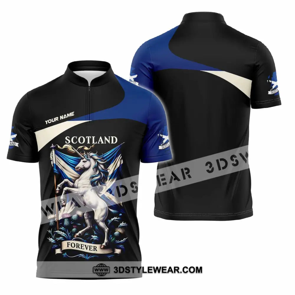 Unisex Shirt - Custom Scotland Shirt - Zipper Polo Shirt / S - T-shirt
