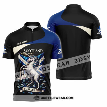 Unisex Shirt - Custom Scotland Shirt - Zipper Polo Shirt / S - T-shirt