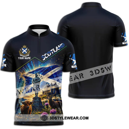 Unisex Shirt - Custom Scotland Shirt - Zipper Polo Shirt / S - T-shirt