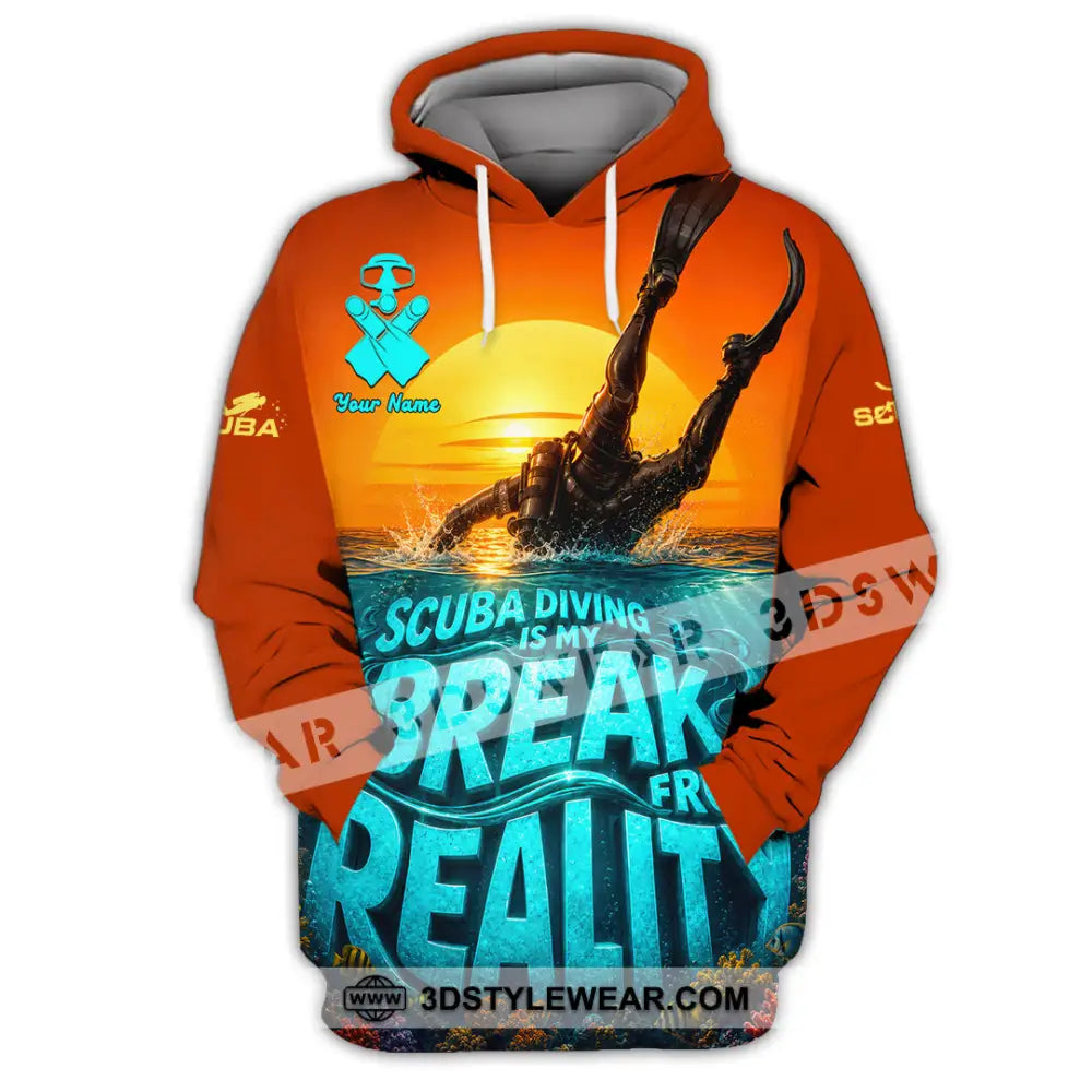 Unisex Shirt - Custom Scuba Diving Is My Break From Reality Shirt - Hoodie / S - T-shirt