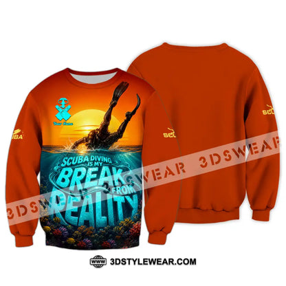 Unisex Shirt - Custom Scuba Diving Is My Break From Reality Shirt - Long Sleeve / S - T-shirt