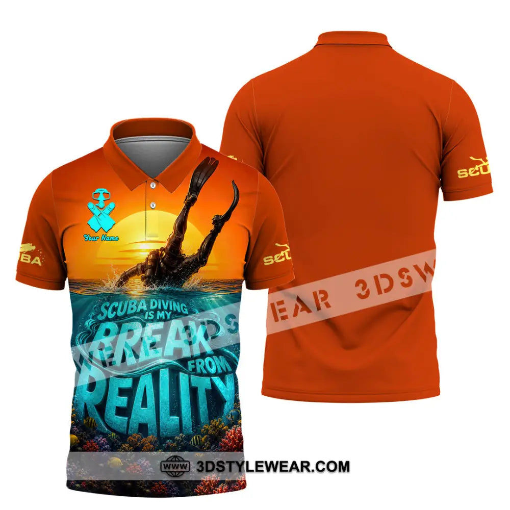 Unisex Shirt - Custom Scuba Diving Is My Break From Reality Shirt - Polo Shirt / S - T-shirt