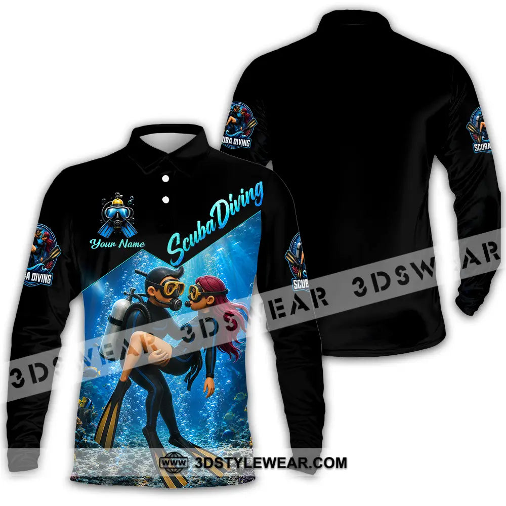 Unisex Shirt - Custom Scuba Diving Shirt - Long Sleeve Polo / S - T-shirt