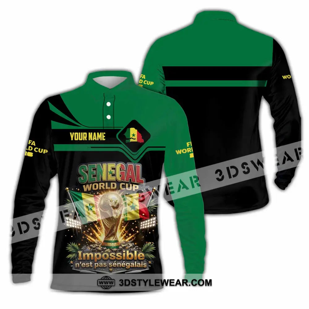 Unisex Shirt - Custom Senegal World Cup 2026 Shirt - Long Sleeve Polo / S - T-shirt