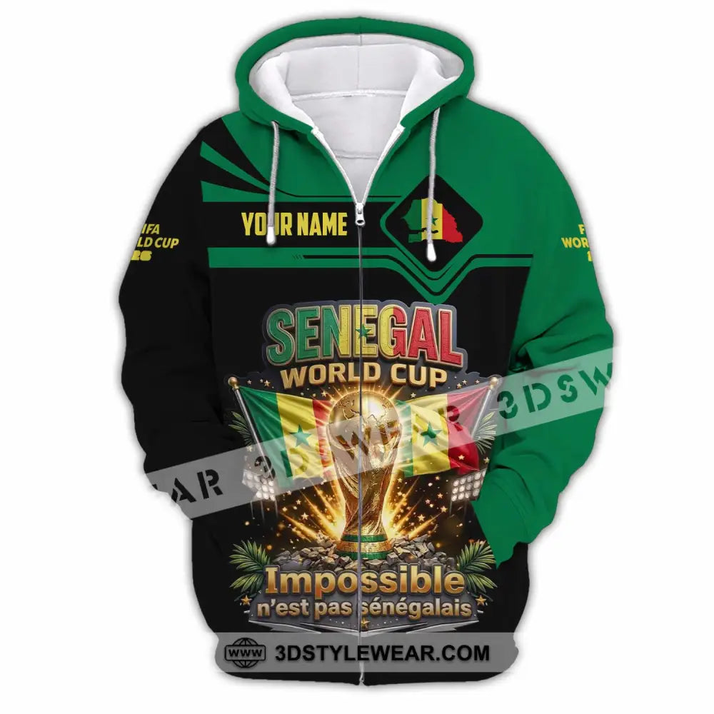 Unisex Shirt - Custom Senegal World Cup 2026 Shirt - Zipper Hoodie / S - T-shirt