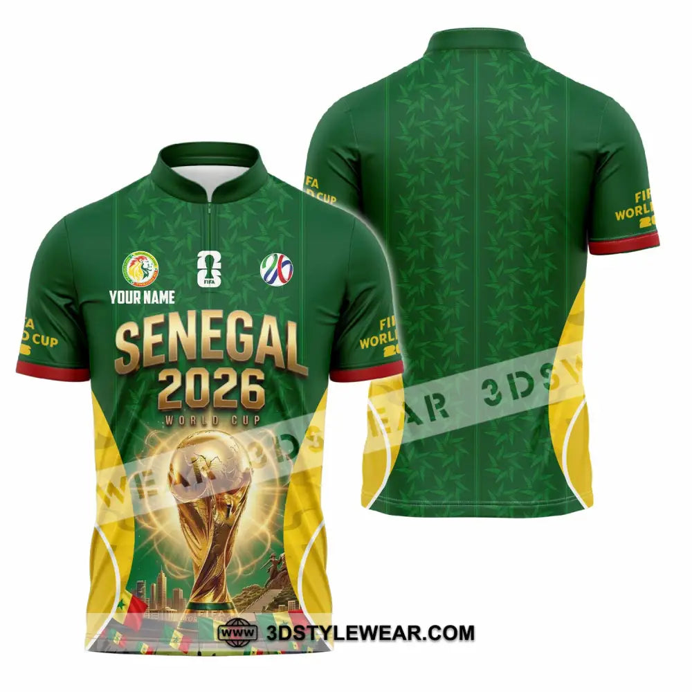 Unisex Shirt - Custom Senegal World Cup 2026 Shirt - Zipper Polo Shirt / S - T-shirt