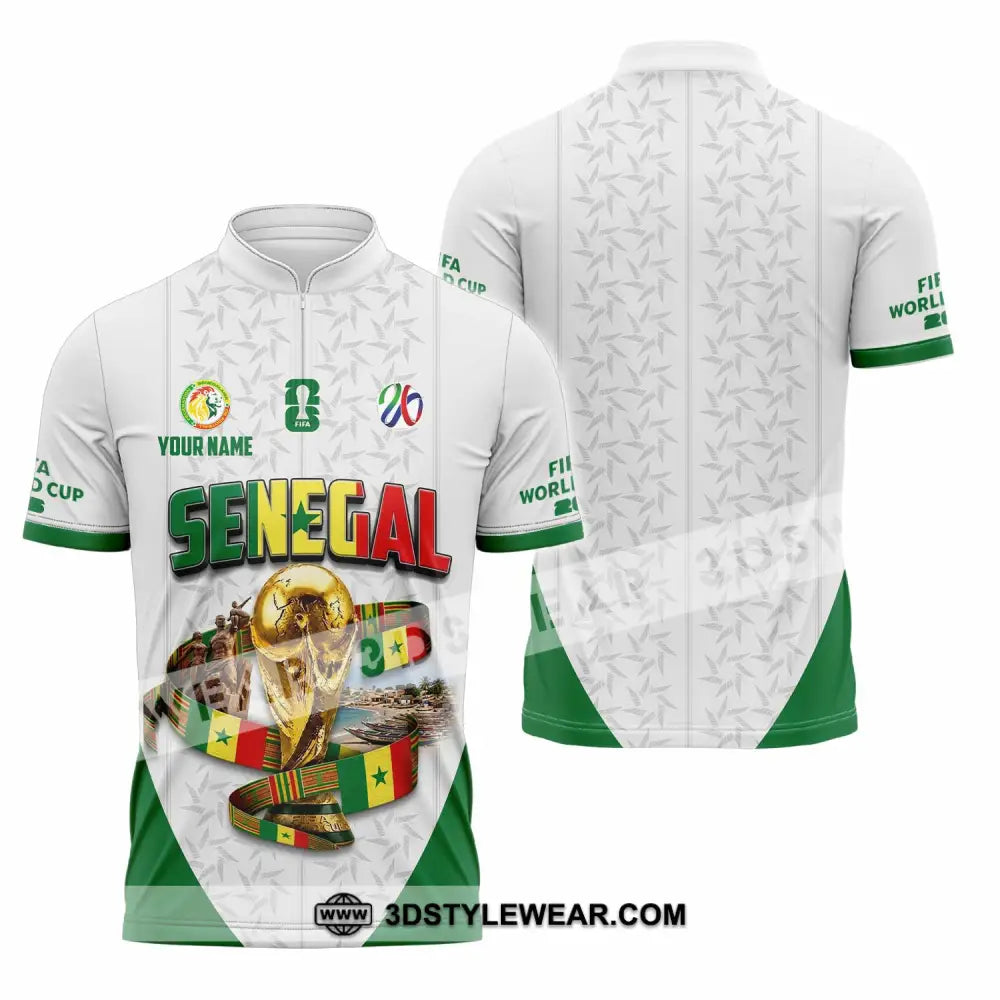 Unisex Shirt - Custom Senegal World Cup 2026 Shirt - Zipper Polo Shirt / S - T-shirt