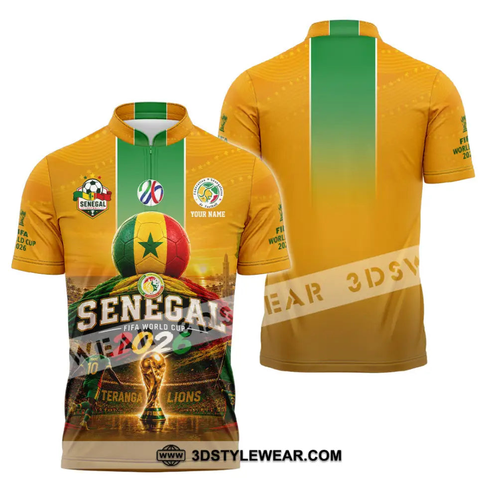 Unisex Shirt - Custom Senegal World Cup 2026 Shirt - Zipper Polo Shirt / S - T-shirt