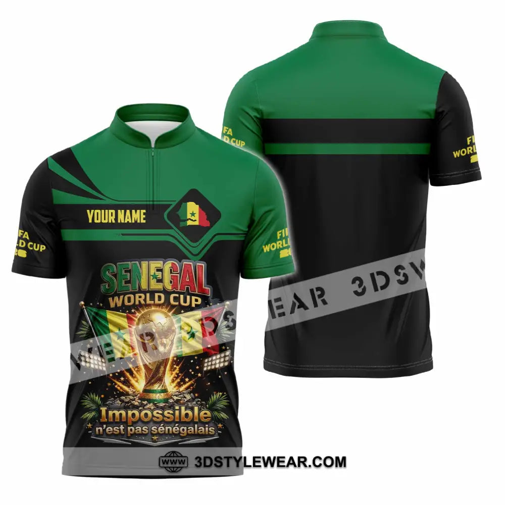 Unisex Shirt - Custom Senegal World Cup 2026 Shirt - Zipper Polo Shirt / S - T-shirt
