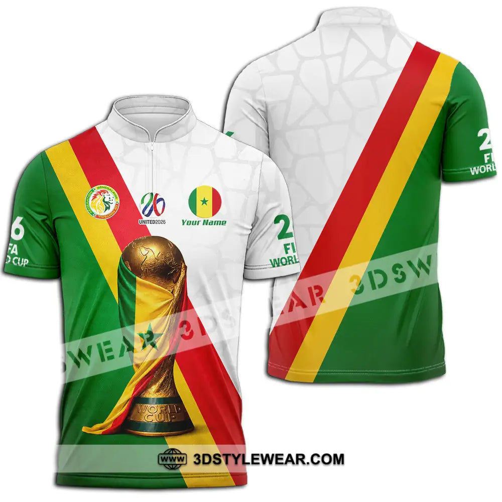 Unisex Shirt - Custom Senegal World Cup 2026 Shirt - Zipper Polo Shirt / S - T-shirt