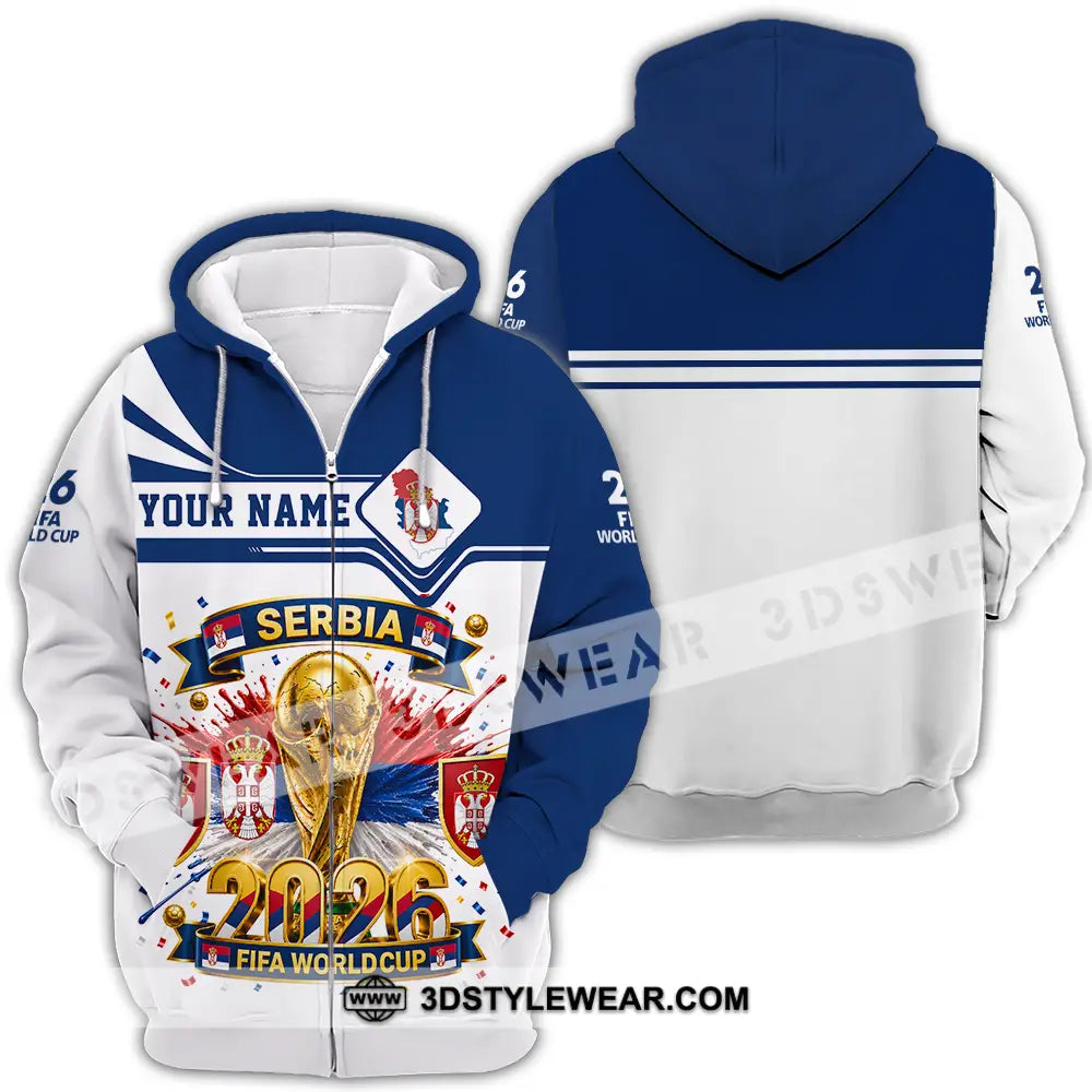 Unisex Shirt - Custom Serbia World Cup 2026 Shirt - Zipper Hoodie / S - T-shirt