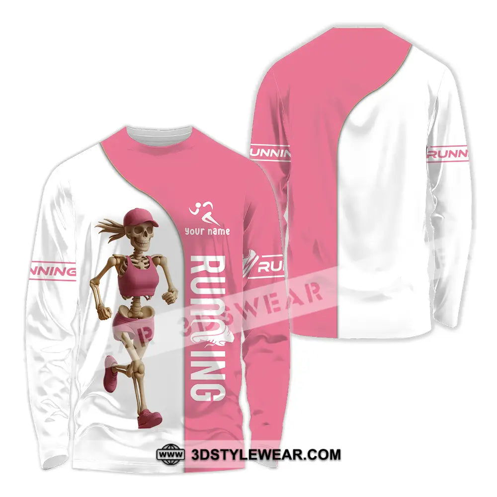Unisex Shirt - Custom Skeleton Running Shirt - Long Sleeve Shirt / S - T-shirt