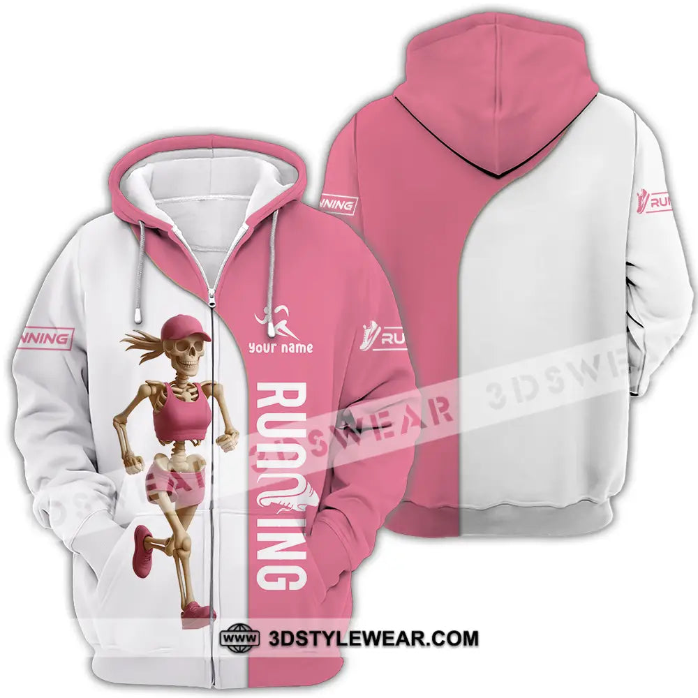 Unisex Shirt - Custom Skeleton Running Shirt - Zipper Hoodie / S - T-shirt