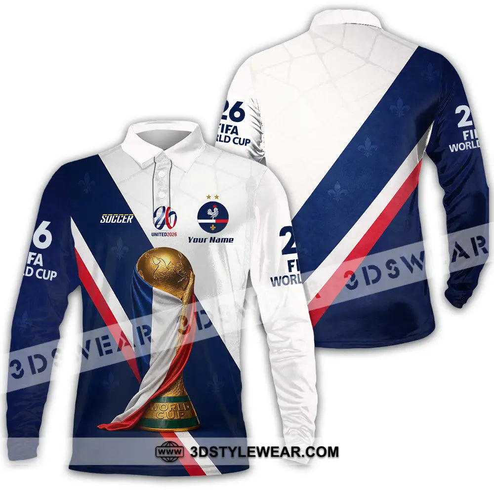 Unisex Shirt - Custom Soccer World Cup 2026 3D Shirt - Long Sleeve Polo / S - T-shirt