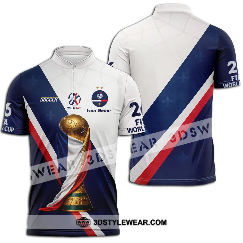 Unisex Shirt - Custom Soccer World Cup 2026 3D Shirt - Zipper Polo Shirt / S - T-shirt