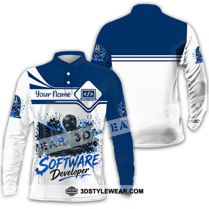 Unisex Shirt - Custom Software Developer Shirt - Long Sleeve Polo / S - T-shirt