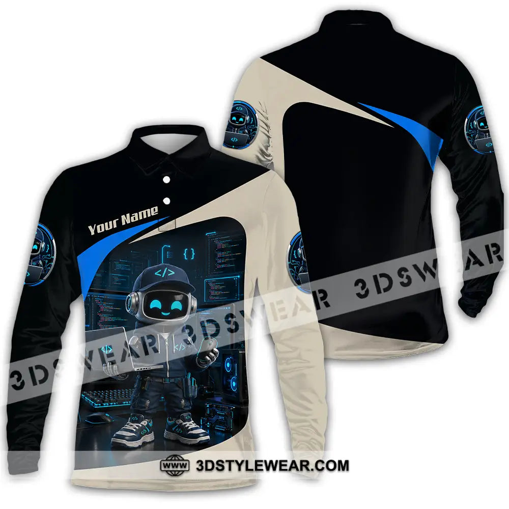 Unisex Shirt - Custom Software Developer Shirt - Long Sleeve Polo / S - T-shirt