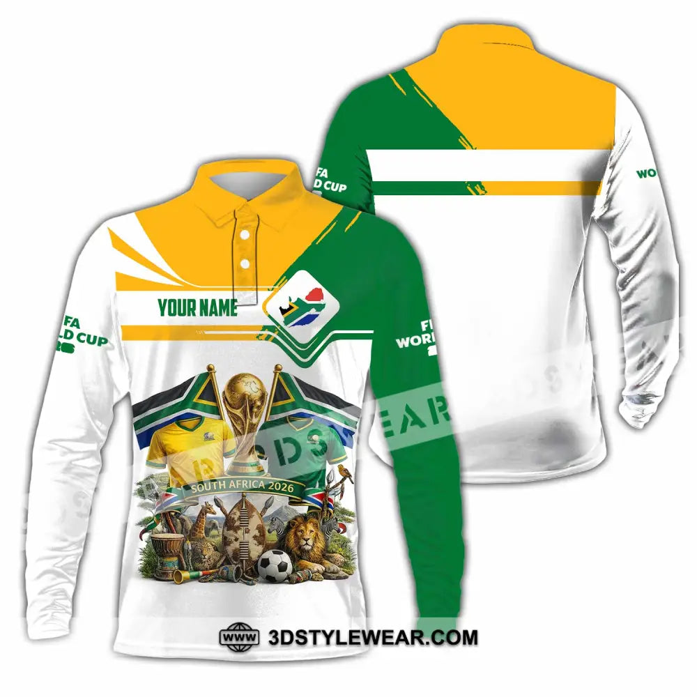 Unisex Shirt - Custom South Africa World Cup 2026 Shirt - Long Sleeve Polo / S - T-shirt