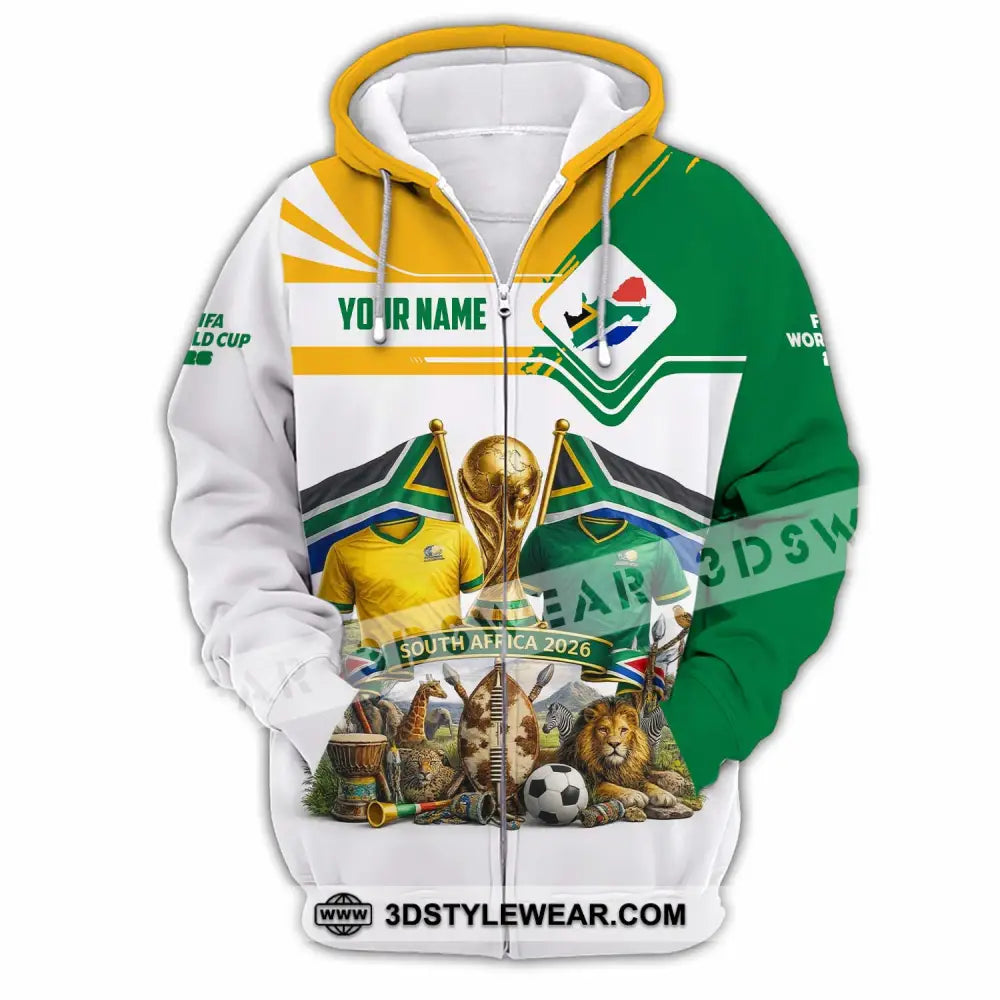 Unisex Shirt - Custom South Africa World Cup 2026 Shirt - Zipper Hoodie / S - T-shirt
