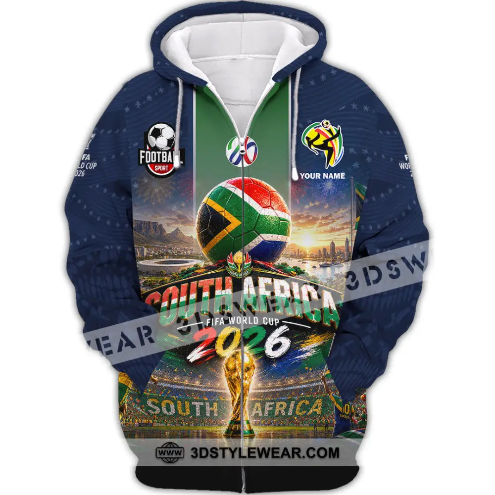 Unisex Shirt - Custom South Africa World Cup 2026 Shirt - Zipper Hoodie / S - T-shirt