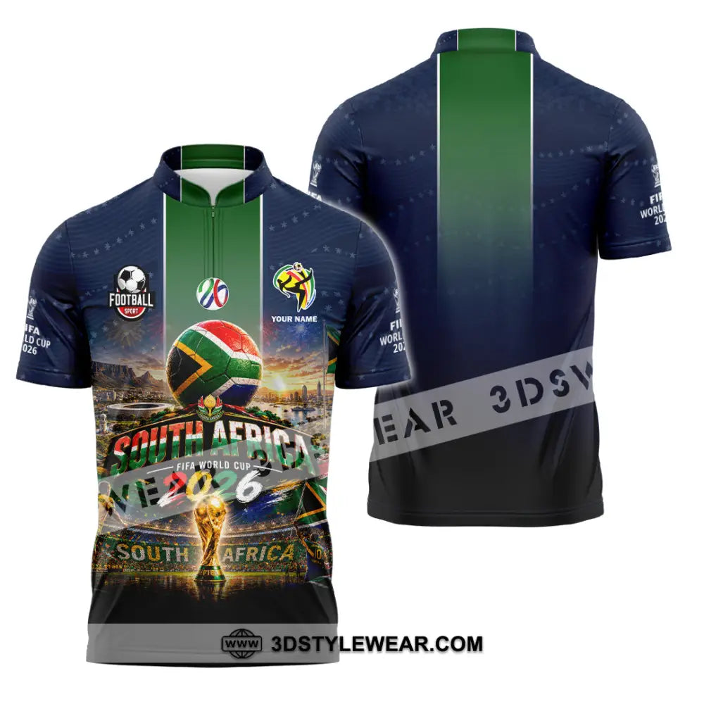 Unisex Shirt - Custom South Africa World Cup 2026 Shirt - Zipper Polo Shirt / S - T-shirt