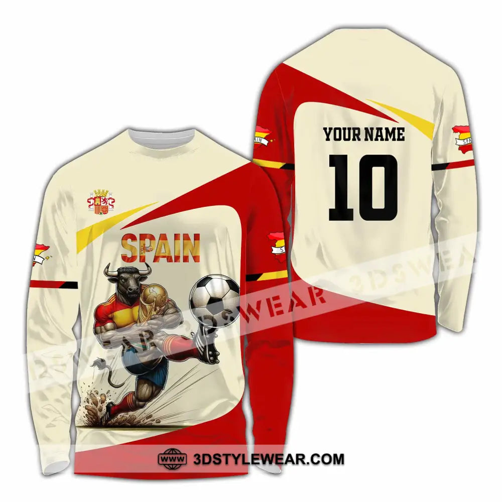 Unisex Shirt - Custom Spain 3D Shirt Long Sleeve Shirt / S T-shirt