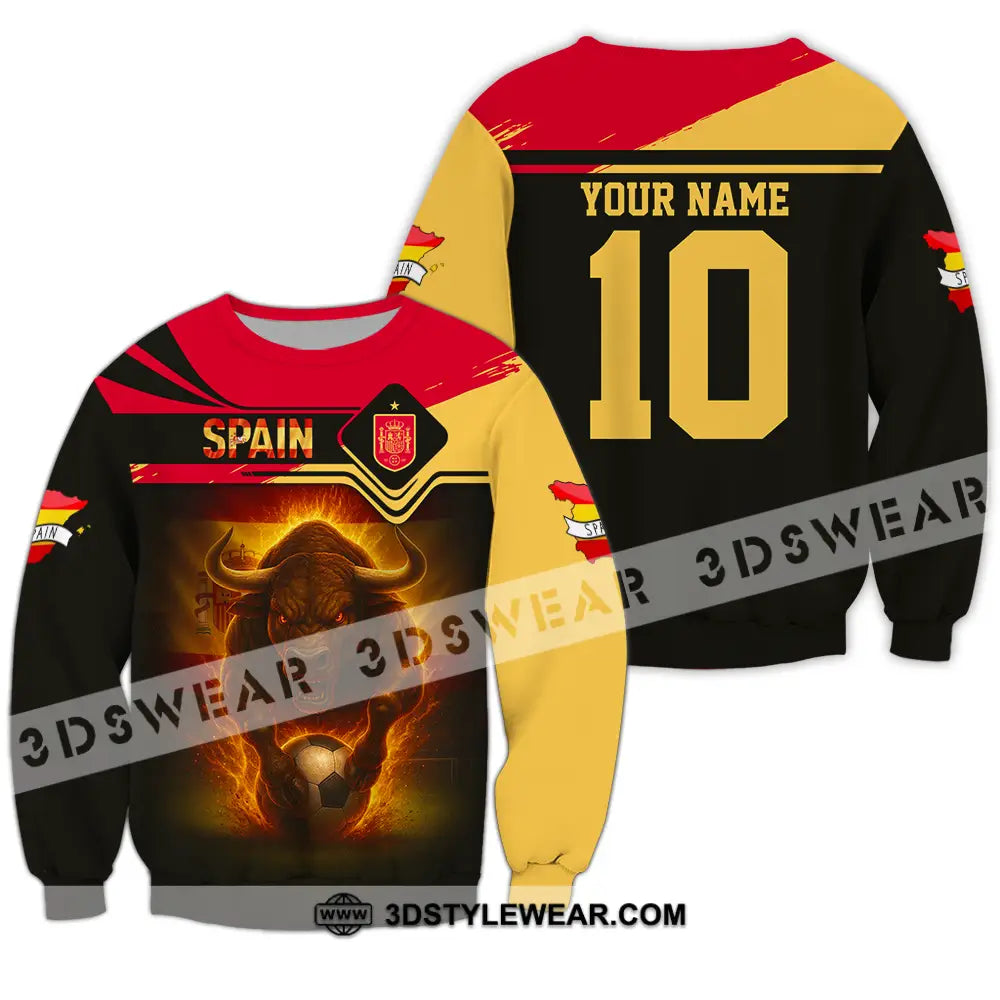 Unisex Shirt - Custom Spain 3D Shirt Long Sleeve / S T-shirt