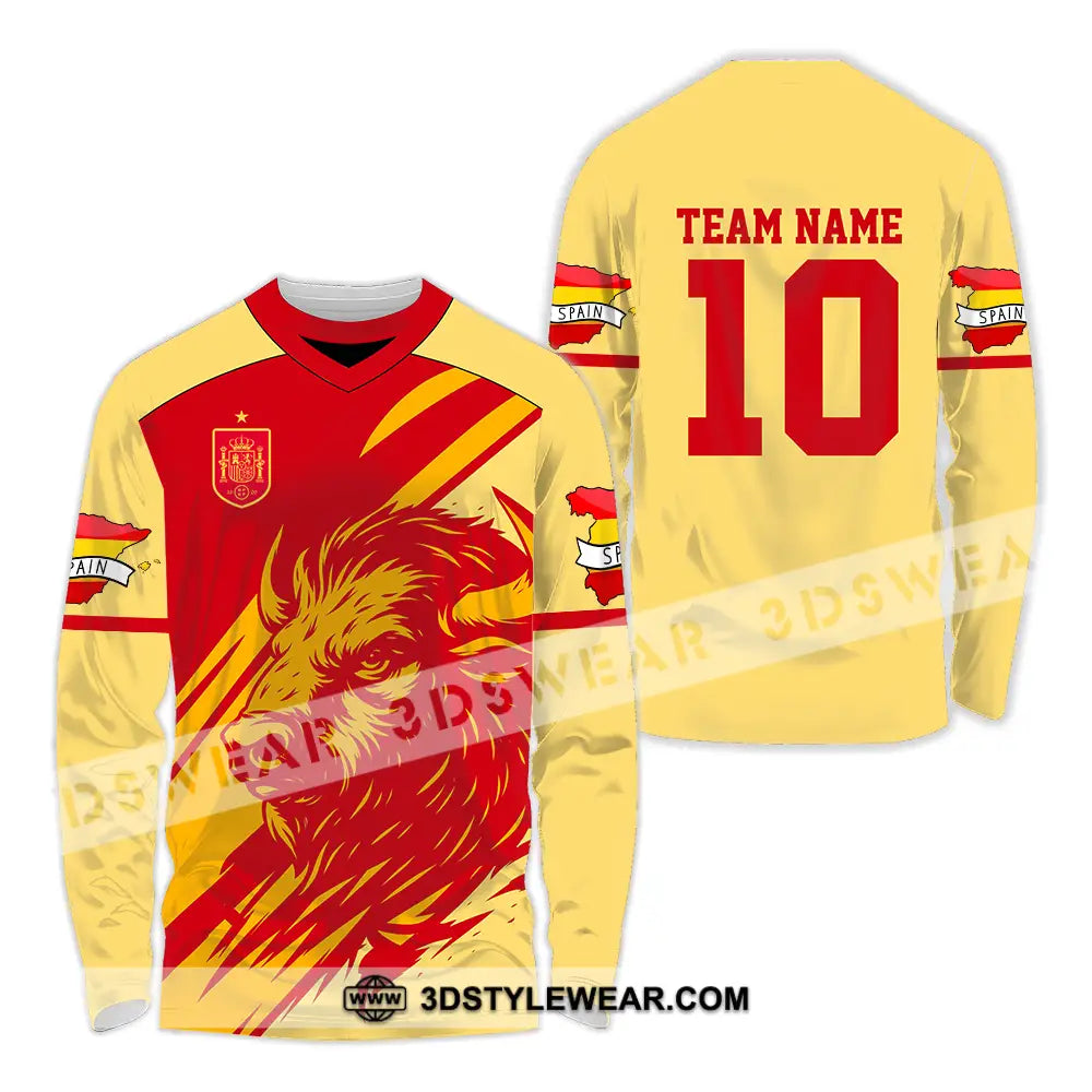 Unisex Shirt - Custom Spain 3D Shirt Long Sleeve Shirt / S T-shirt