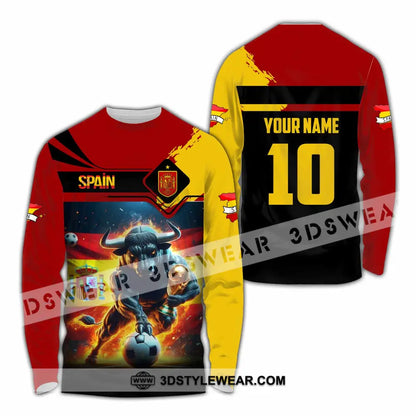 Unisex Shirt - Custom Spain 3D Shirt Long Sleeve Shirt / S T-shirt