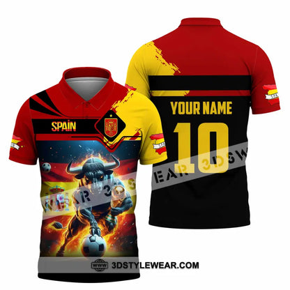 Unisex Shirt - Custom Spain 3D Shirt Polo Shirt / S T-shirt