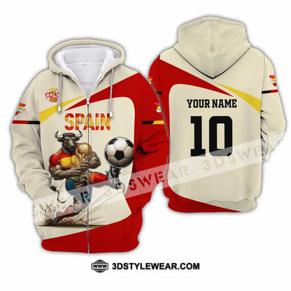 Unisex Shirt - Custom Spain 3D Shirt Zipper Hoodie / S T-shirt