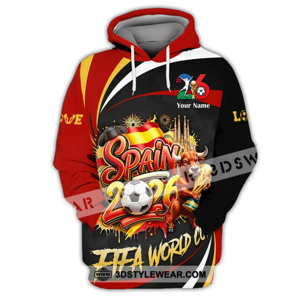 Unisex Shirt - Custom Spain Fifa World Cup 2026 3D Shirt Hoodie / S T-shirt