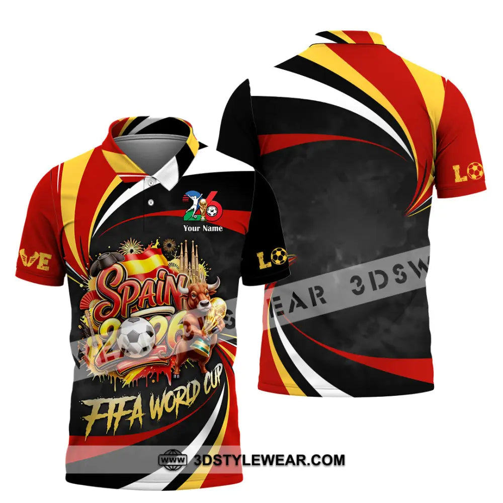 Unisex Shirt - Custom Spain Fifa World Cup 2026 3D Shirt Polo Shirt / S T-shirt