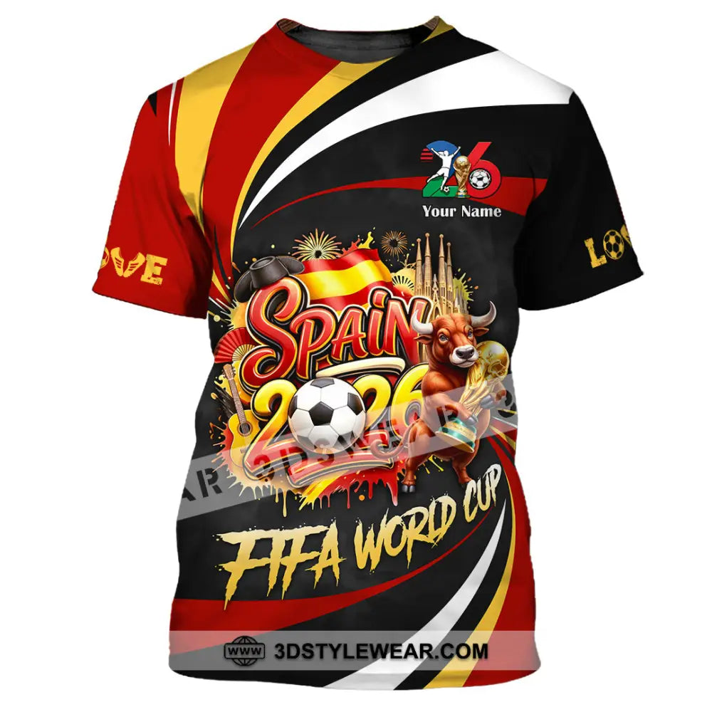 Unisex Shirt - Custom Spain Fifa World Cup 2026 3D Shirt T-Shirt / S T-shirt